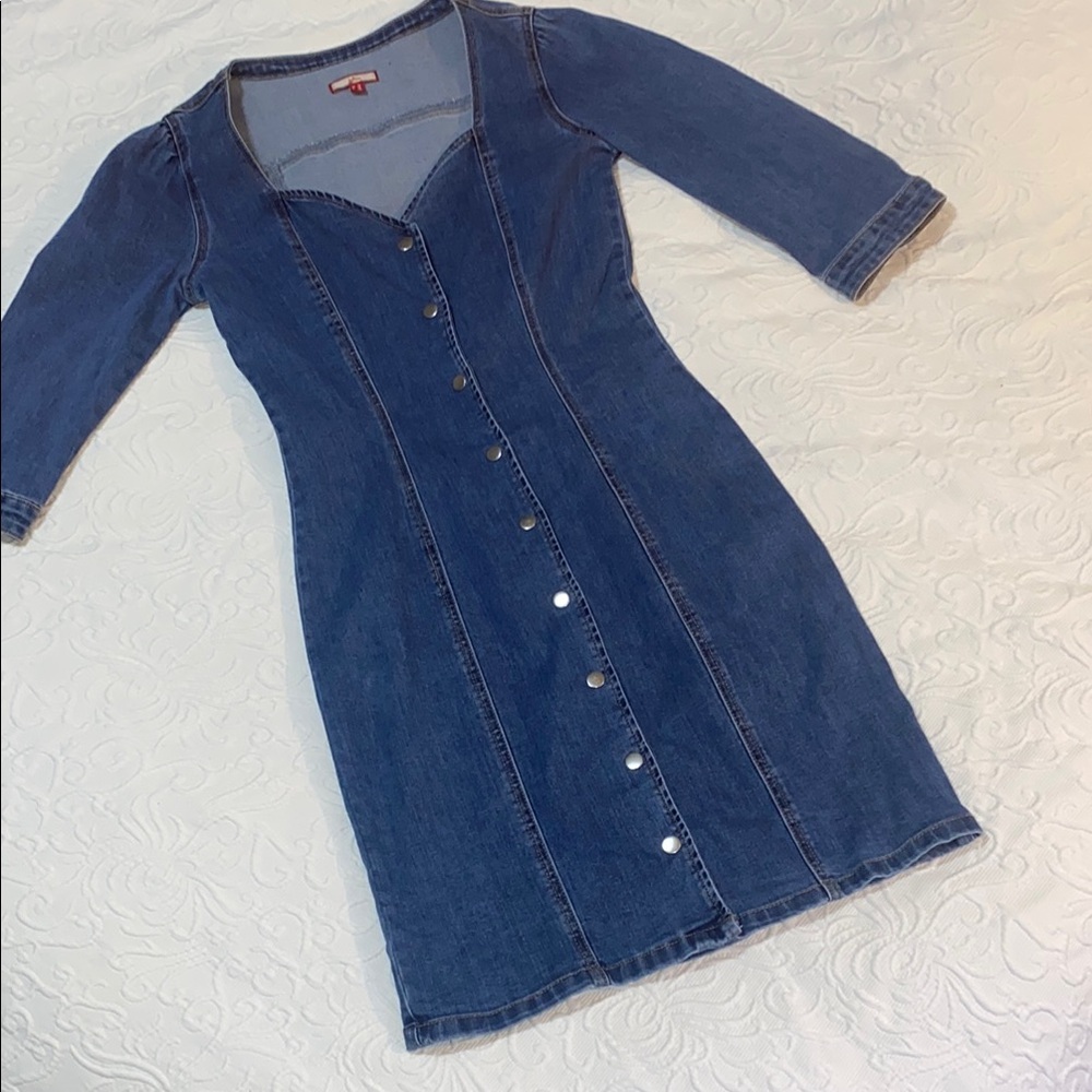 Denim Button-Down Dress